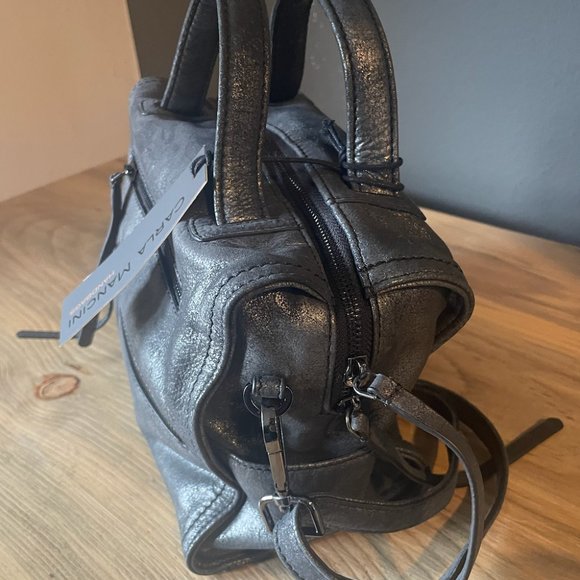 Carla Mancini Brinkley Black Silver Bag Purse - Picture 2 of 7